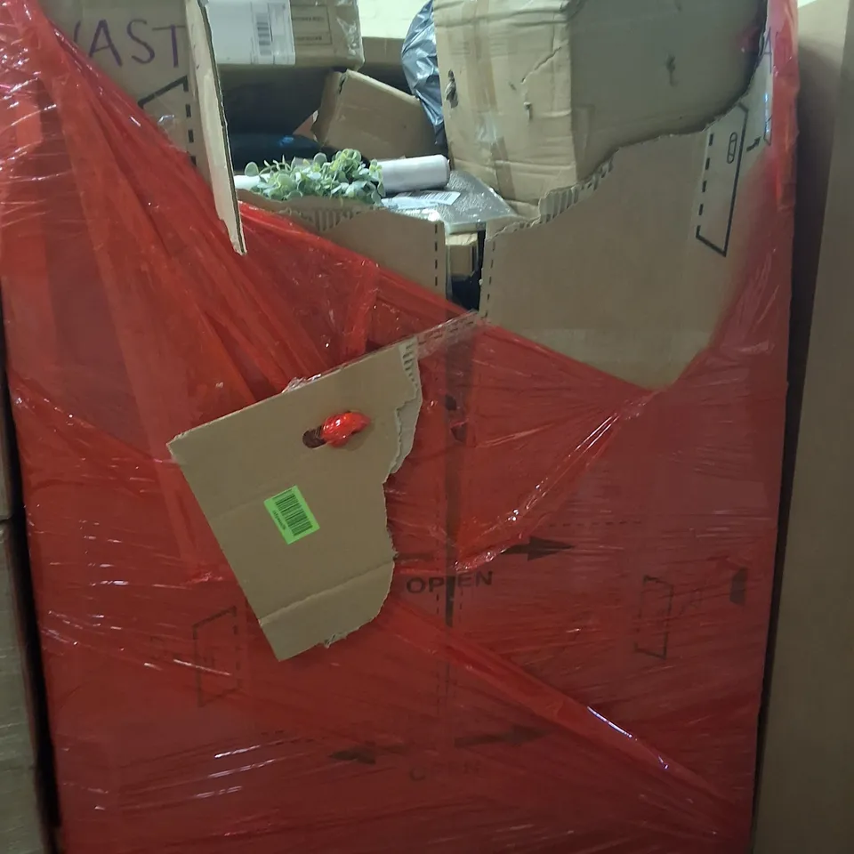 PALLET OF ASSORTED HOUSEHOLD GOODS AND ITEMS TO INCLUDE;TRAMPOLINE,VINYL TILES,PHONE ACCESSORIES