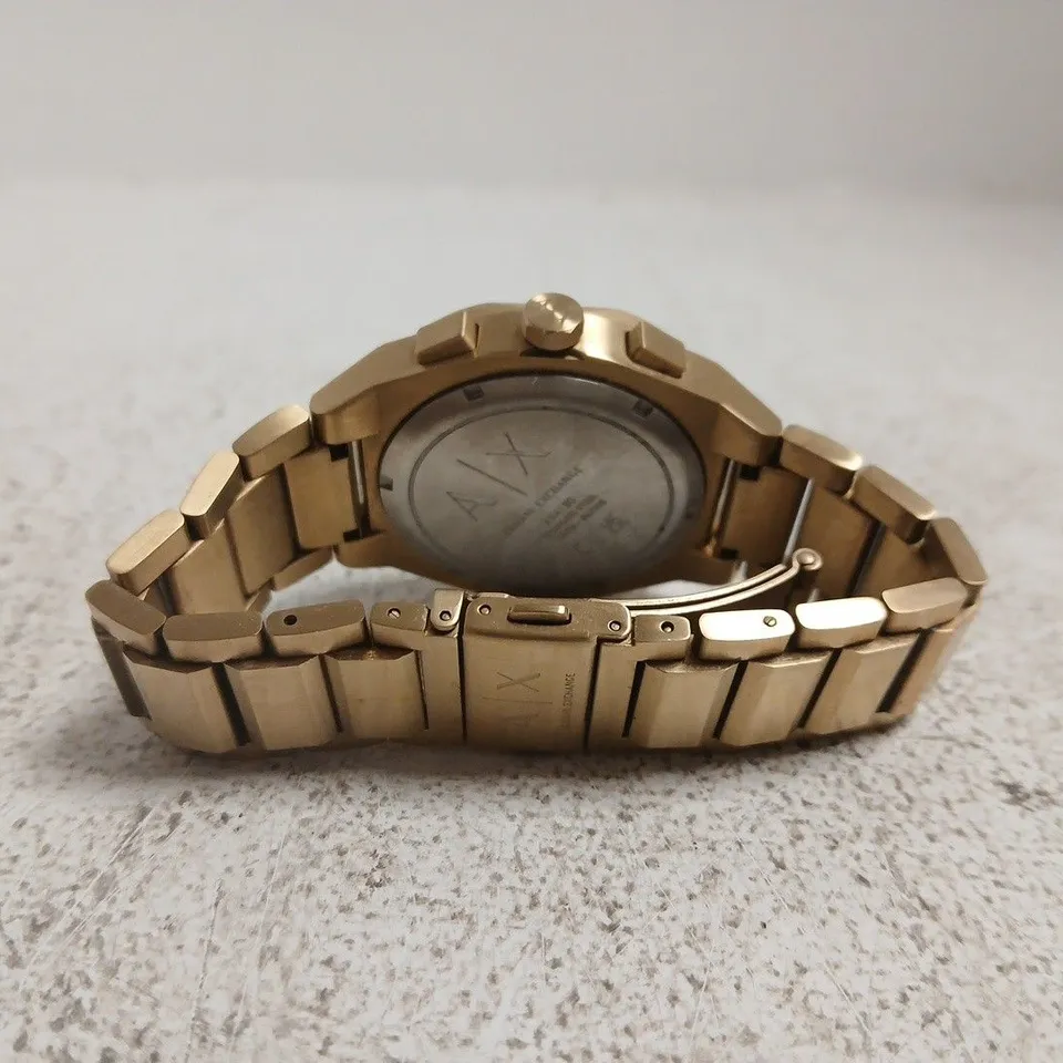ARMANI EXCHANGE GOLD-TONE CHRONOGRAPH WATCH (A/X) – GOLD BRACELET