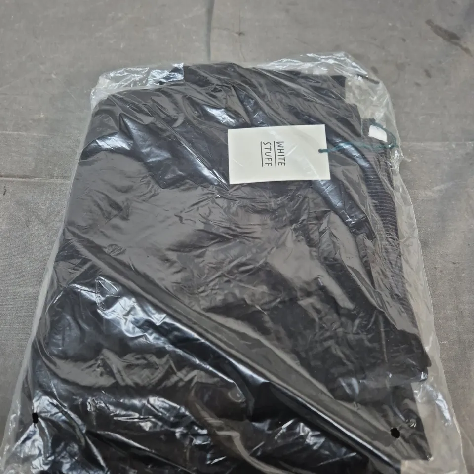 WHITE STUFF BELLE WIDE LEG CROPPED TROUSERS – UK 14 (EU 42, US 10), PURE BLACK