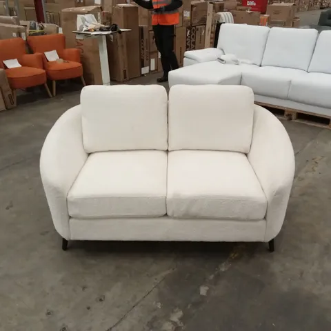 MAE CURVED 2 SEATER, IVORY CLASSIC BOUCLE FABRIC