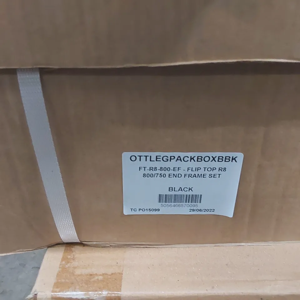 PALLET CONTAINING A LARGE ASSORTMENT OF BRAND NEW OFFICE FURNITURE PARTS TO INCLUDE: DESK TOPS, BRACKETS, FLIP TOP END FRAME SETS ECT