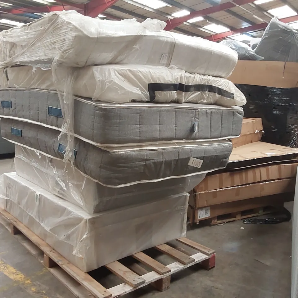 PALLET TO CONTAIN 2 DIVAN BASE PARTS, 4 MATTRESSES 