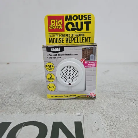 BATTERY POWERED ULTRASONIC MOUSE REPELLENT – BIG CHEESE MOUSE OUT (BOXED)