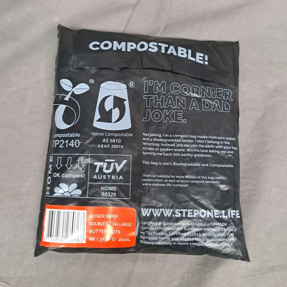 SEALED STEP ONE BOXER BRIEF IN BUTTERNUTS SIZE 2XL