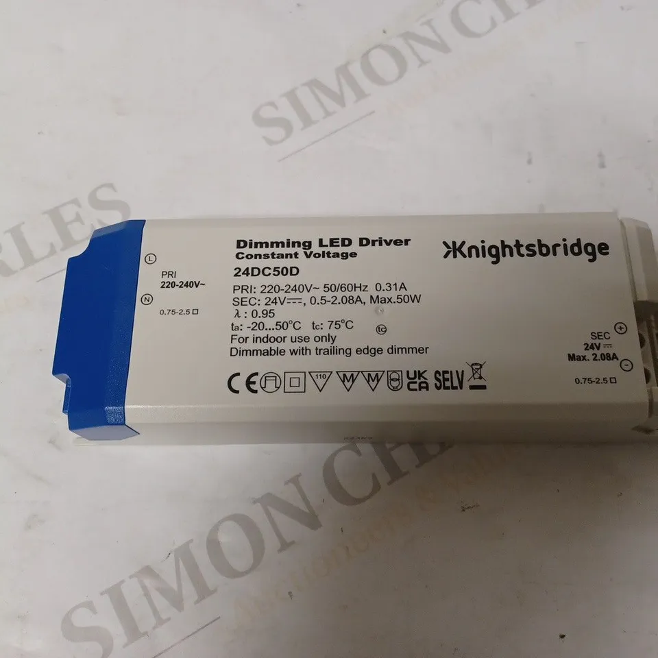KNIGHTSBRIDGE 24V 50W LED DIMMABLE DRIVER, 24DC50D