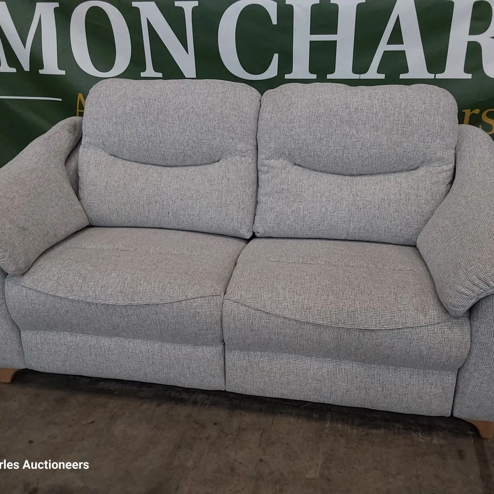 QUALITY BRITISH DESIGNER G PLAN JACKSON THREE SEATER SOFA ROCHE CLOUD FABRIC 