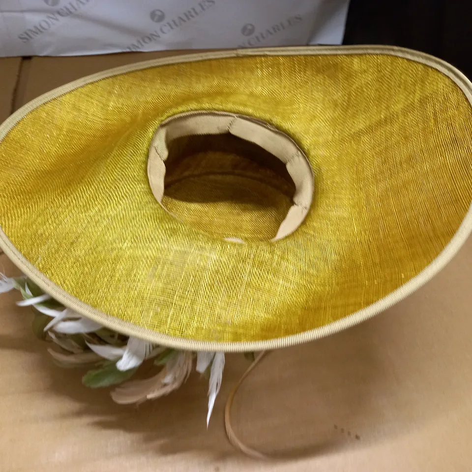 OCCASIONAL EMBELLISHED SUMMER HAT IN YELLOW 