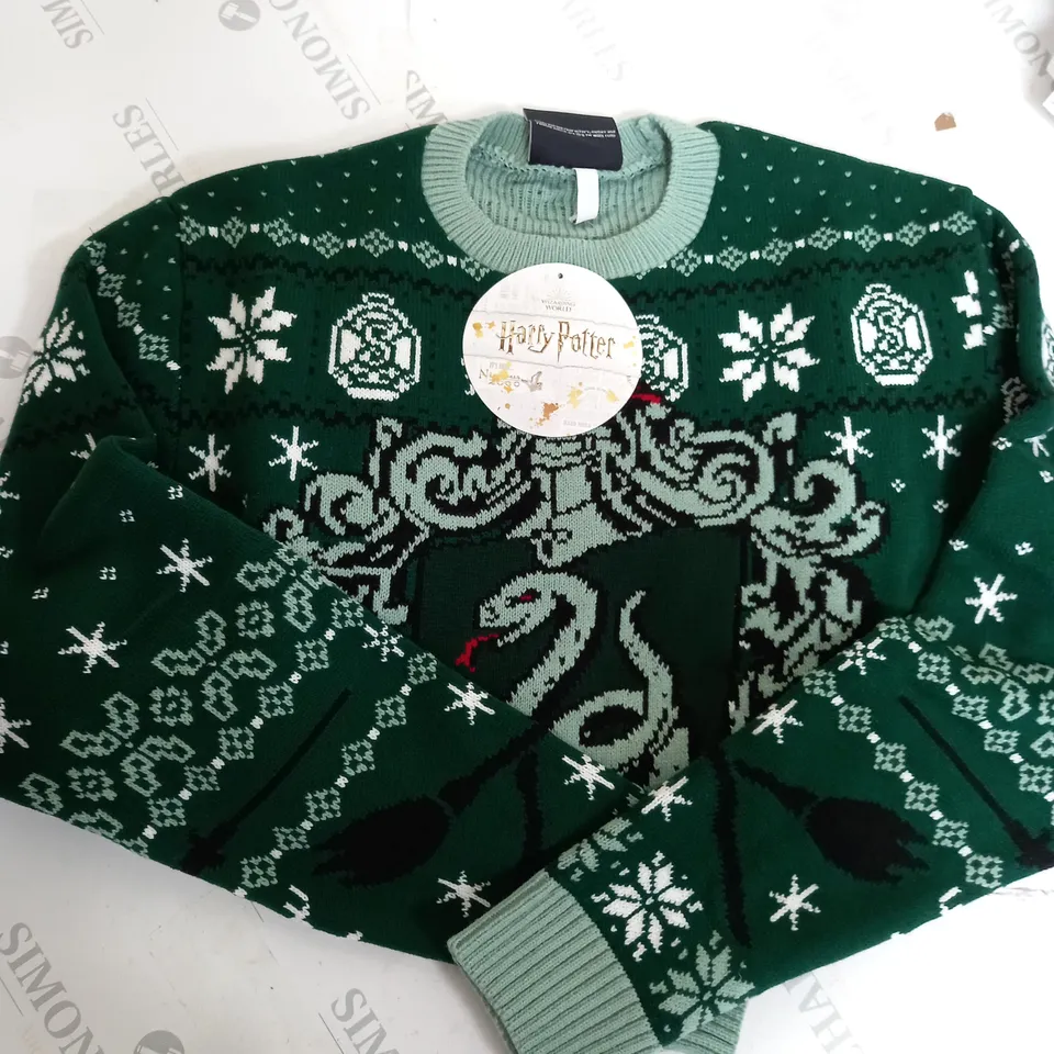 HARRY POTTER SLYTHERIN CHRISTMAS JUMPER - XXL 