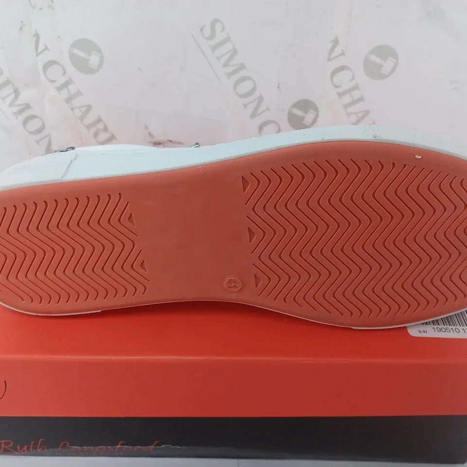 RUTH LANGSFORD ANIMAL PRINT TRAINERS IN WHITE - SIZE 41