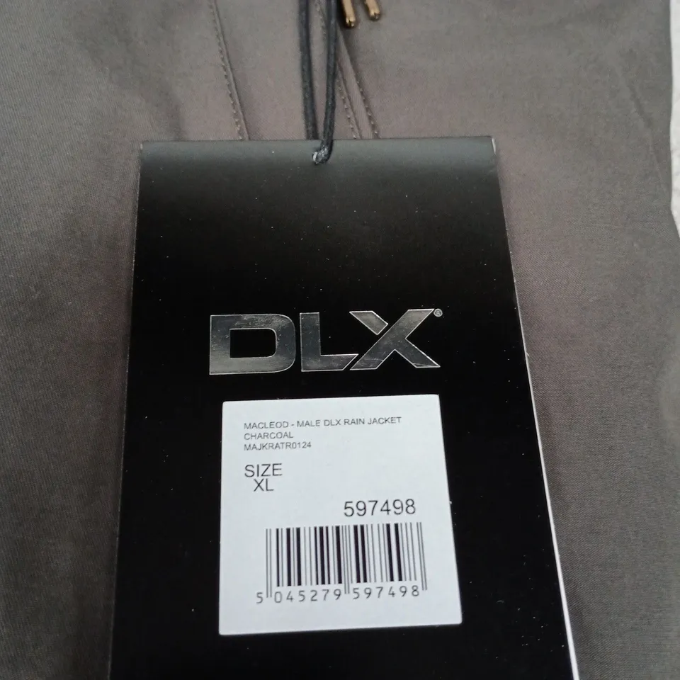 DLX MACLEOD MALE RAIN JACKET CHARCOAL XL