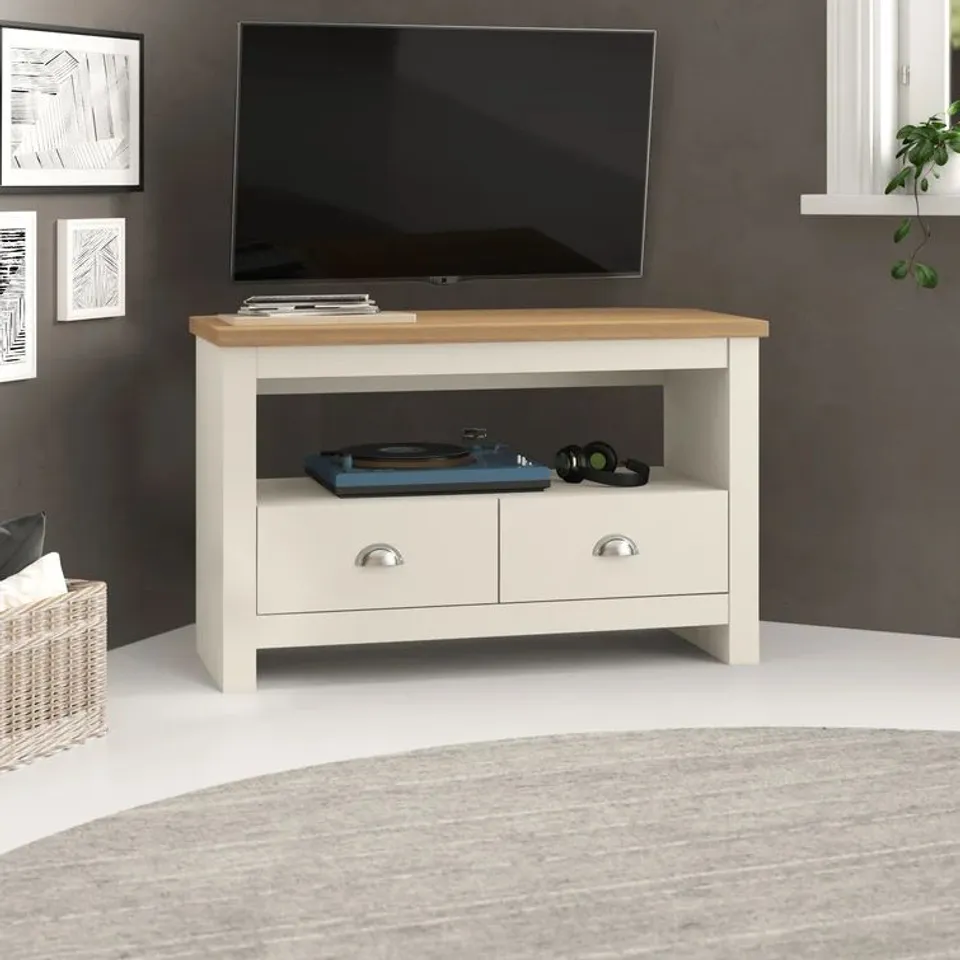 BOXED LORETTA CORNER TV STAND (1 BOX)
