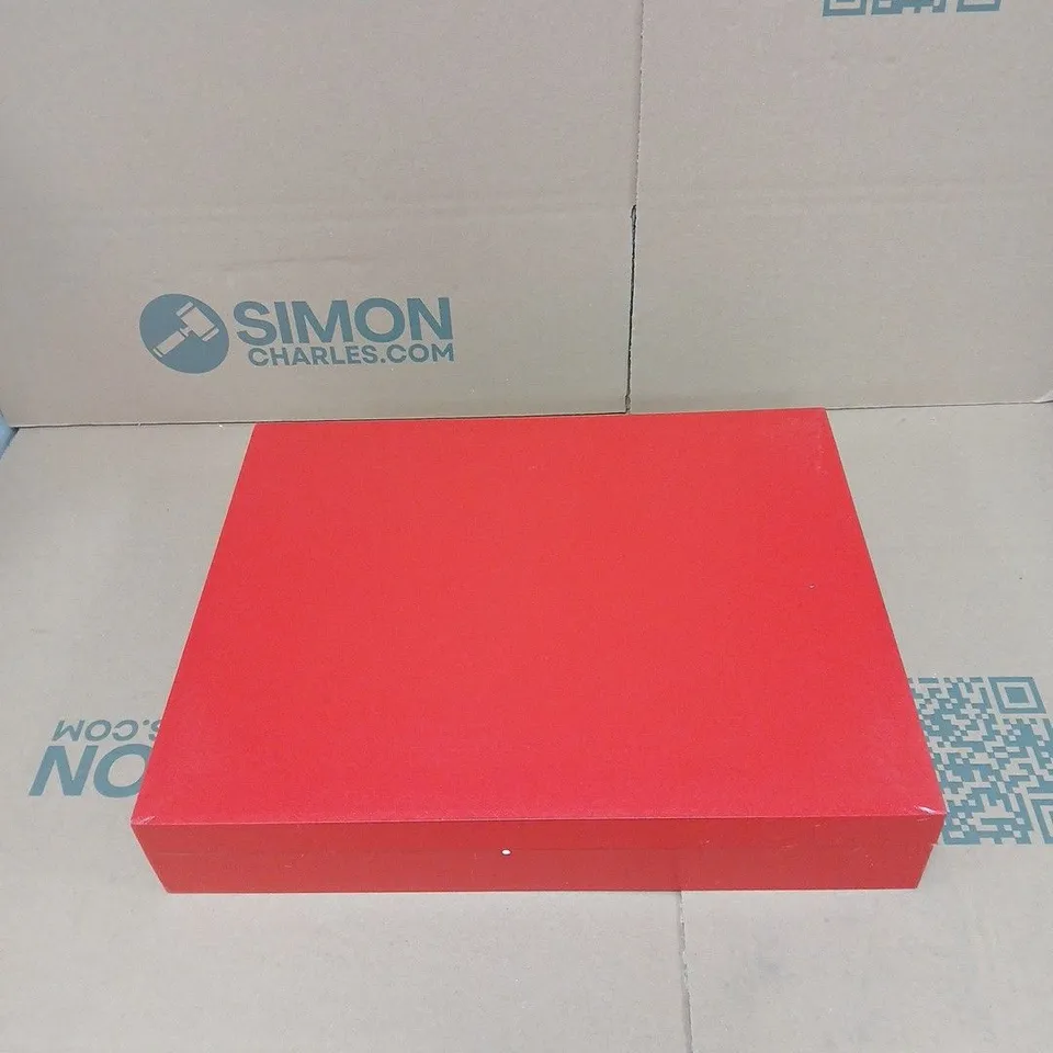 24K GOLD PLATED PEACOCK WOODEN FRAME ART, IN RED BOX.