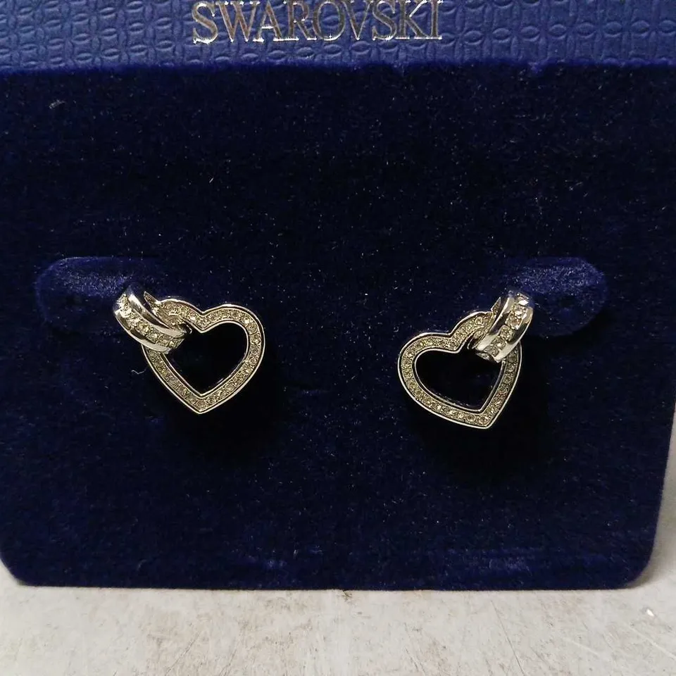 BOXED SWAROVSKI HEART EARRINGS