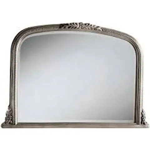 BOXED YEARN BEADED OVERMANTLE BEVELLED MIRROR 66 X 101CM - SILVER (1 BOX)
