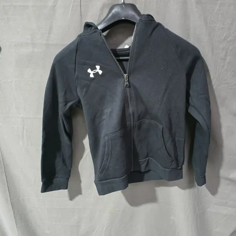 UNDER ARMOUR HOODIE JACKET – BLACK, YOUTH SMALL