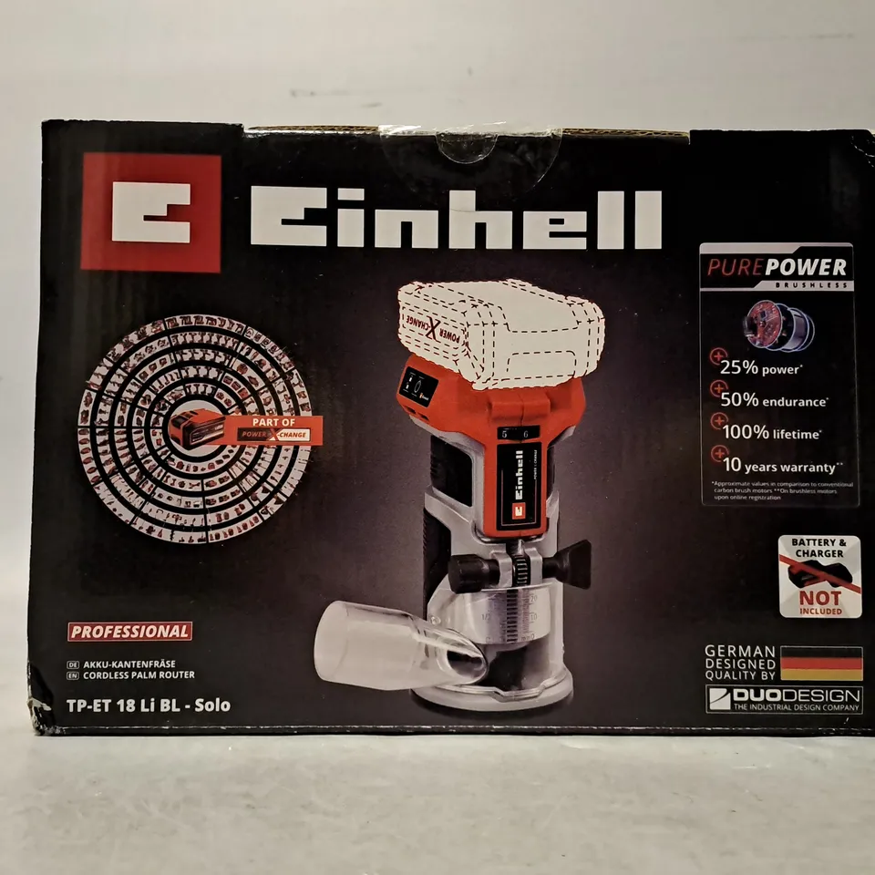 BOXED EINHELL SOLO PALM ROUTER 18V - TP-ET 18 LI BL SOLO