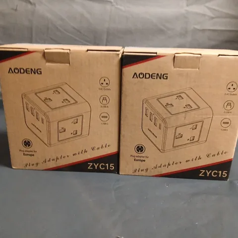 LOT OF 6 BOXED AODENG ZYC15 PLUG ADAPTERS 