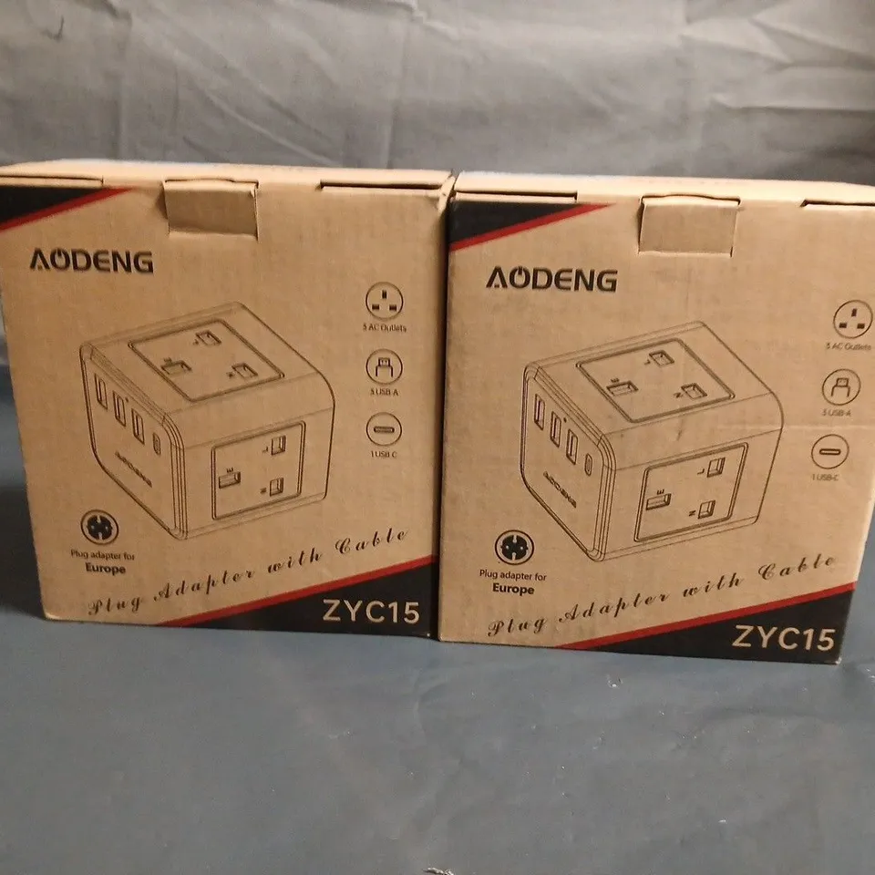 LOT OF 6 BOXED AODENG ZYC15 PLUG ADAPTERS 