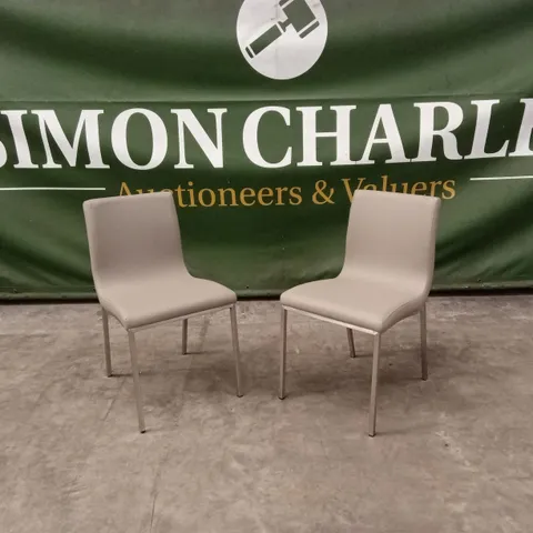 SET OF 2 QUALITY DESIGNER AUDREY DINING CHAIRS, PU LEATHER