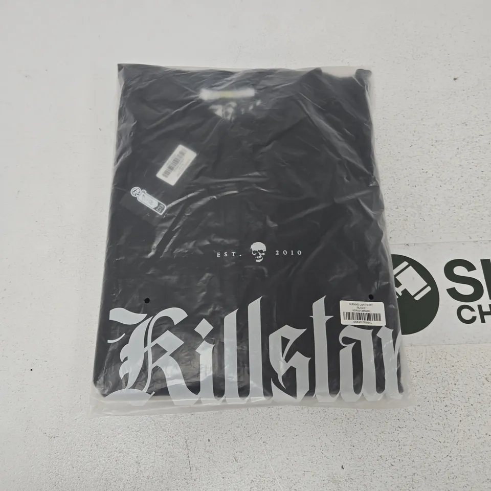 LOT OF APPROXIMATELY 20 BRAND NEW BAGGED KILLSTAR BURNING LIGHT SHIRTS IN BLACK - VARIOUS SIZES