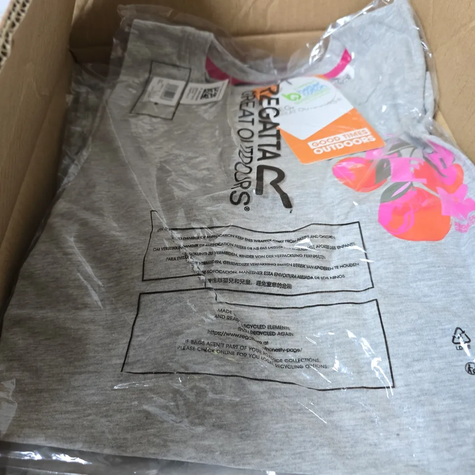 BOX OF APPROXIMATELY 23 BRAND NEW REGATTA FLAURELLE T SHIRT - GREY/MARL - SIZE 12