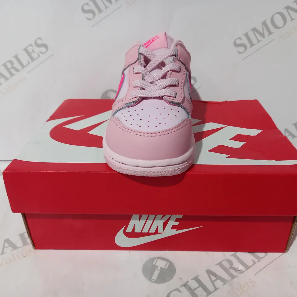 BOXED PAIR OF NIKE DUNK LOW KIDS SHOES IN PINK UK 6.5