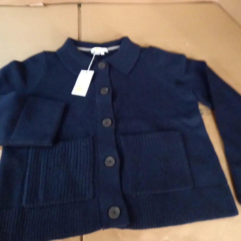 BODEN NAVY BUTTON UP CARDIGAN - S