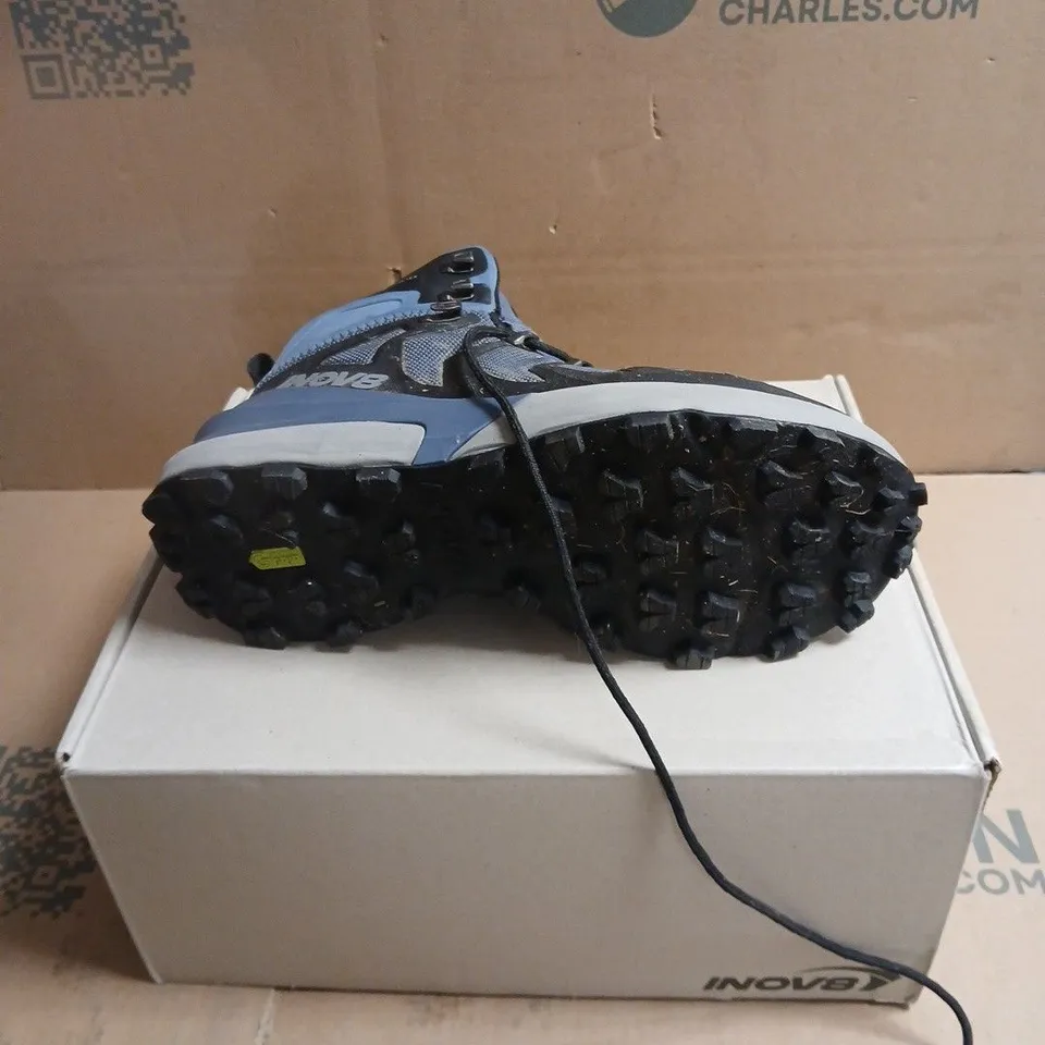 INOV-8 TRAIL SHOES – BLUE/GREY, PAIR (BOXED) UK SIZE 9.5