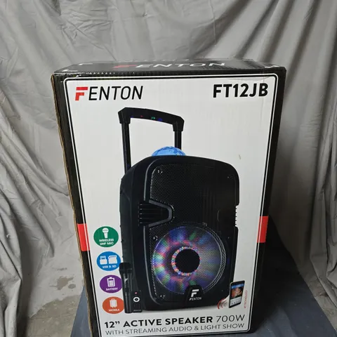FENTON FT12JB 12" ACTIVE SPEAKER 700W – PORTABLE AUDIO