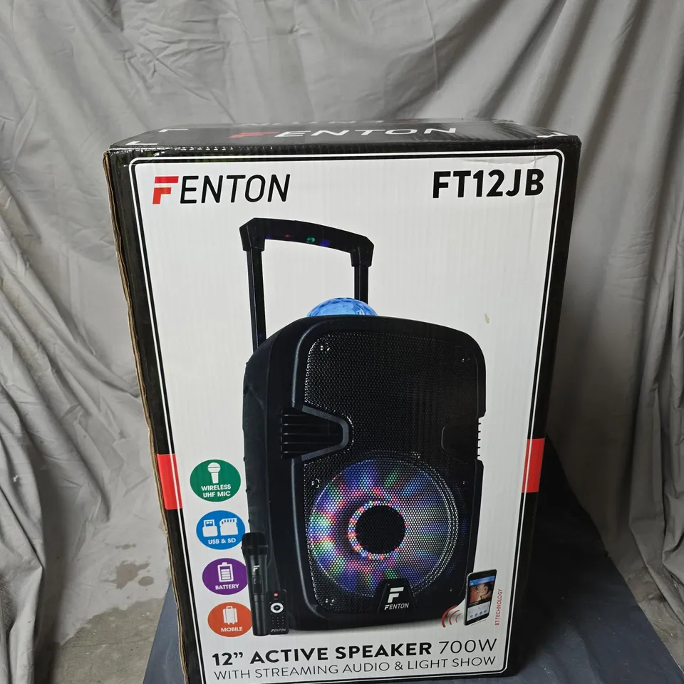 FENTON FT12JB 12" ACTIVE SPEAKER 700W – PORTABLE AUDIO