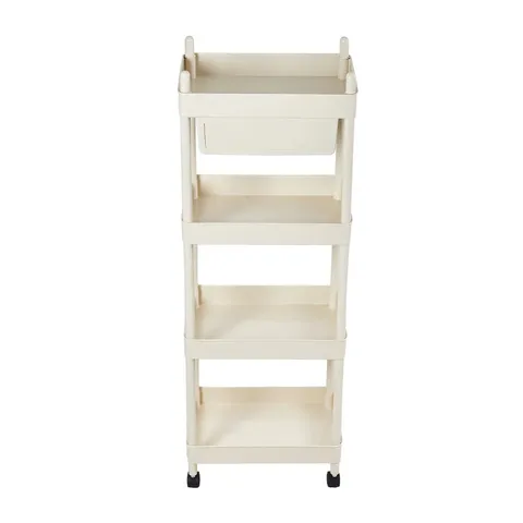 BOXED 4-TIER ROLLING CART WITH DRAWER