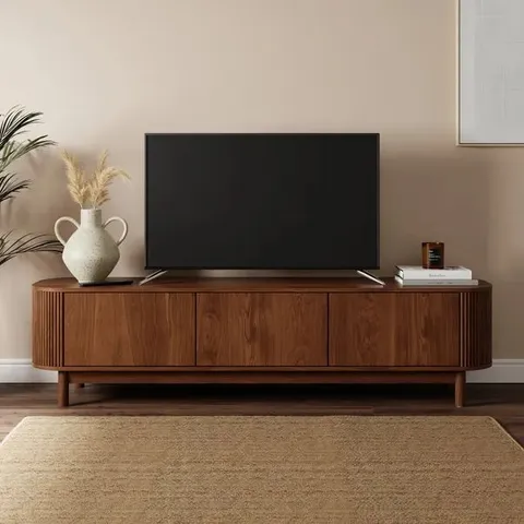 BOXED MATEO EXTRA WIDE TV UNIT FOR TVS UP TO 75" - WALNUT EFFECT (1 BOX)