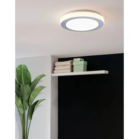 BOXED CARPI LED WHITE/CHROME ROUND CEILING LIGHT