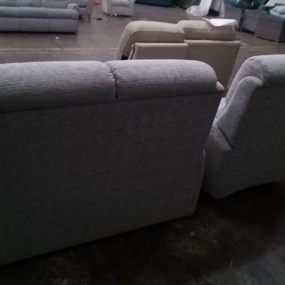 DESIGNER G PLAN MADE HAMILTON FARROW ICE 2 SEATER SOFA AND ELECTRIC RECLINING ARMCHAIR