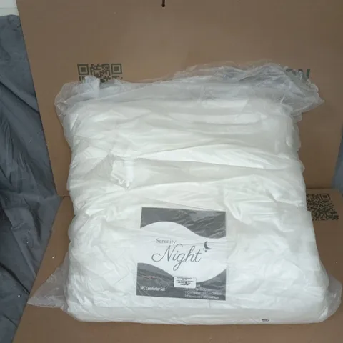 SERENITY NIGHT 3PC COMFORTER SET – DOUBLE SIZE, WHITE