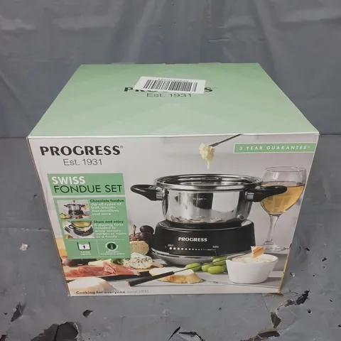 BOXED PROGRESS SWISS FONDUE SET 