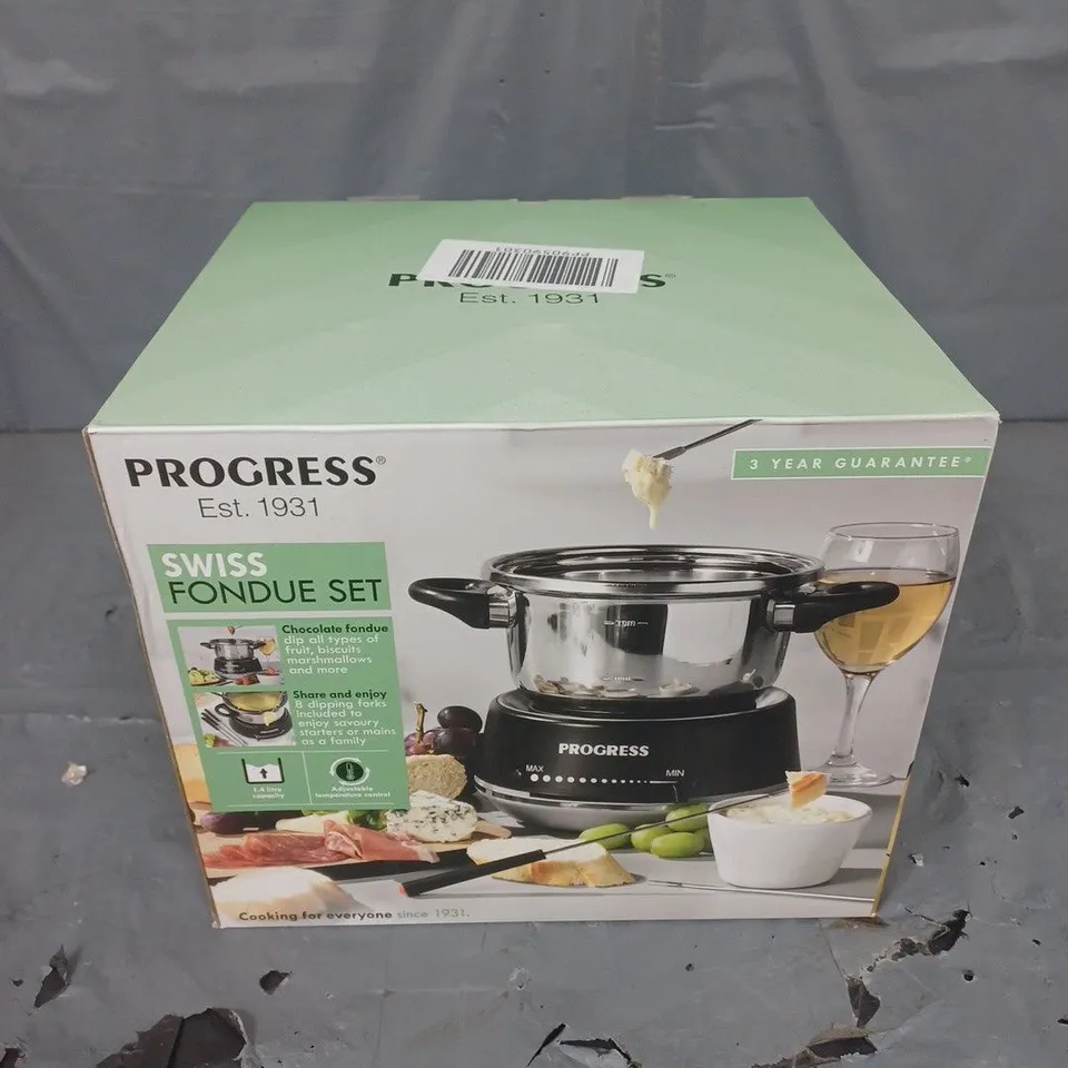 BOXED PROGRESS SWISS FONDUE SET 