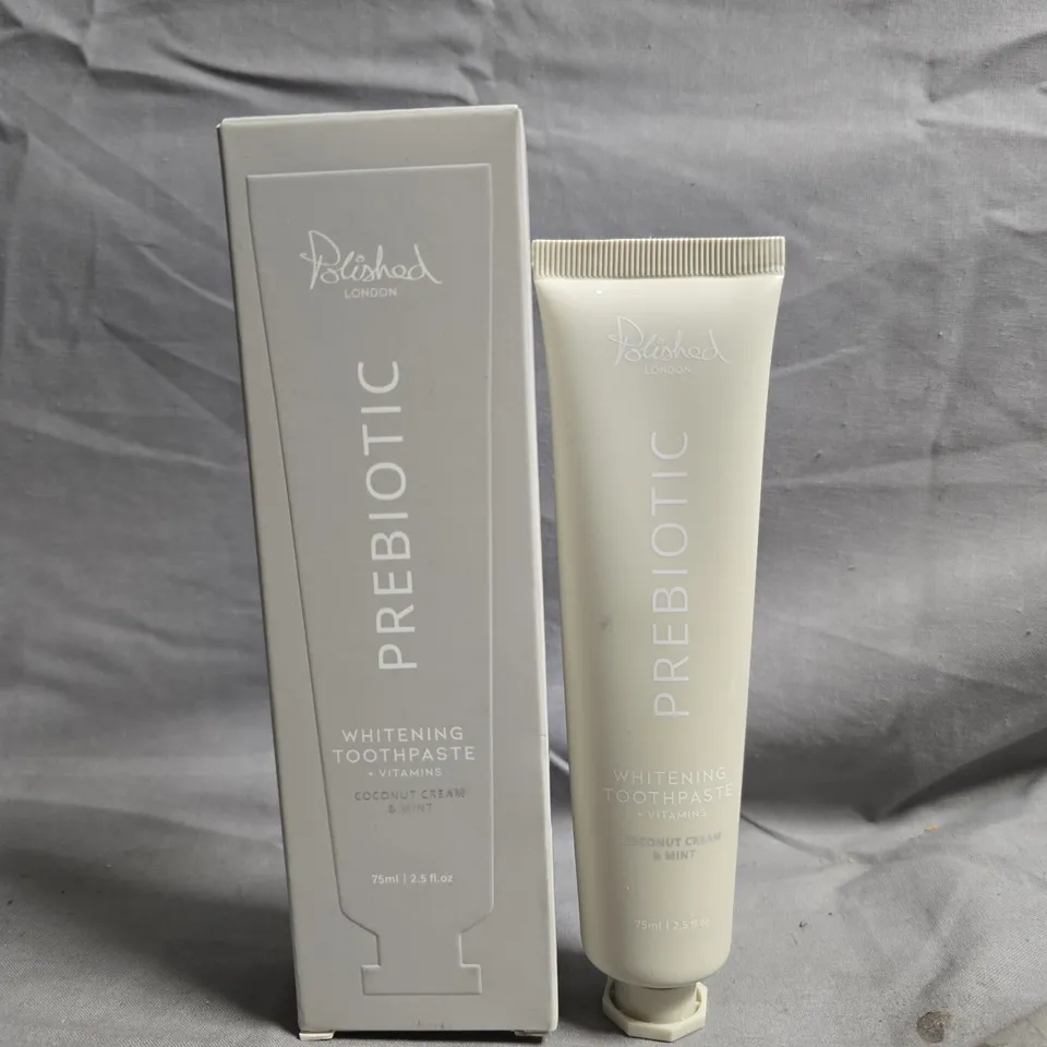 POLISHED LONDON PREBIOTIC WHITENING TOOTHPASTE – 75ML