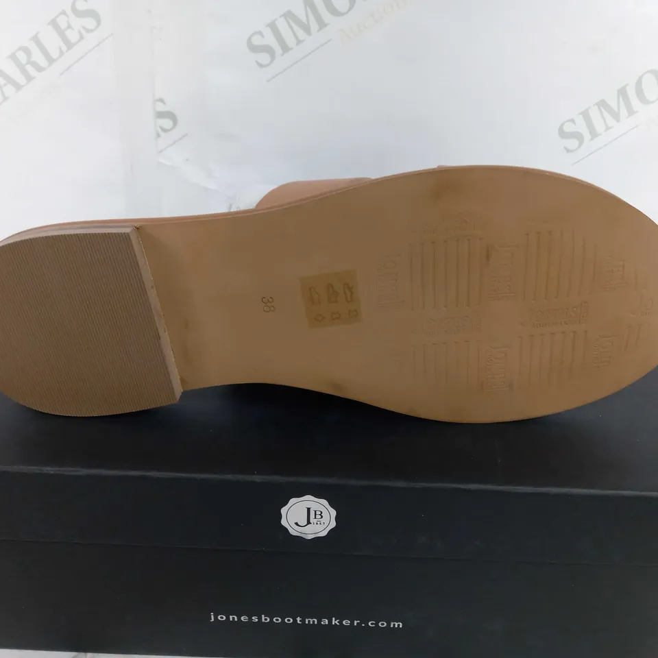 BOXED PAIR OF JONES BOOTMAKER LILLI TAN SANDALS - UK 5