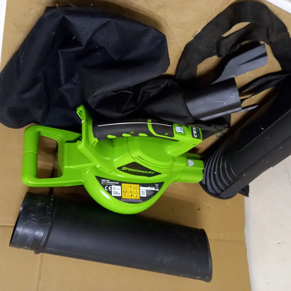 GREENWORKS TOOLS CORDLESS LEAF BLOWER AND VACUUM