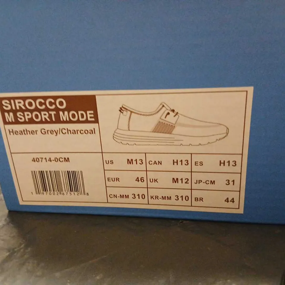 HEY DUDE SIROCCO M SPORT MODE SNEAKERS – HEATHER GREY/CHARCOAL, UK 12