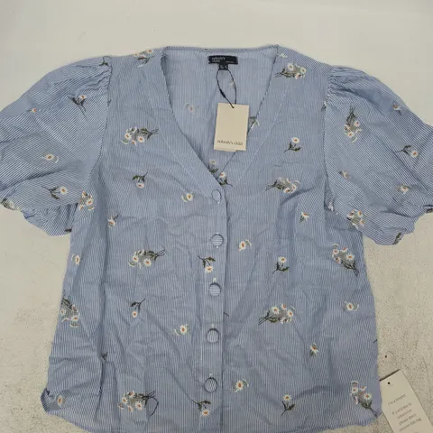 NOBODY'S CHILD BROOKE TOP IN BLUE SIZE UK 12
