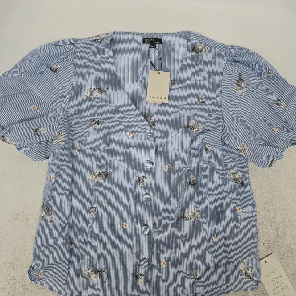 NOBODY'S CHILD BROOKE TOP IN BLUE SIZE UK 12
