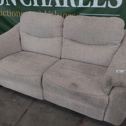 QUALITY BRITISH DESIGNER G PLAN JACKSON POWER RECLINING THREE SEATER SOFA LOXWOOD SAGE FABRIC 