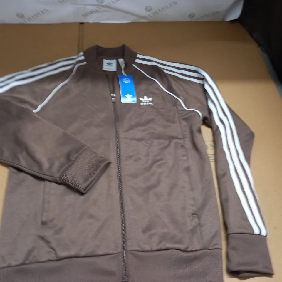 ADIDAS BROWN ZIP THROUGH JACKET - UK M