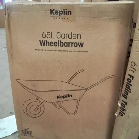BOXED KEPLIN 65L GARDEN WHEELBARROW