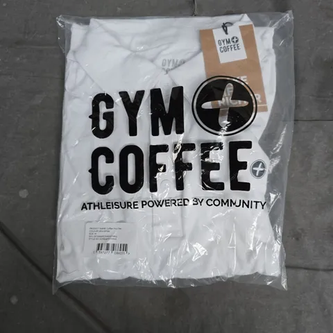 BAGGED GYM+COFFEE POLO TEE – ULTRA WHITE, SIZE M