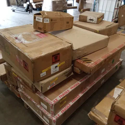 PALLET OF ASSORTED INCOMPLETE DESIGNER FURNITURE AND FURNITURE PARTS