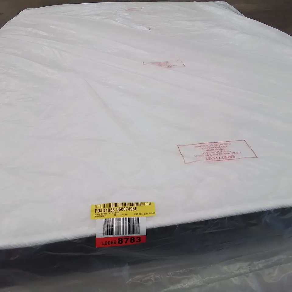 QUALITY BAGGED BLIZZARD 4'6" DOUBLE OPEN COIL MATTRESS 