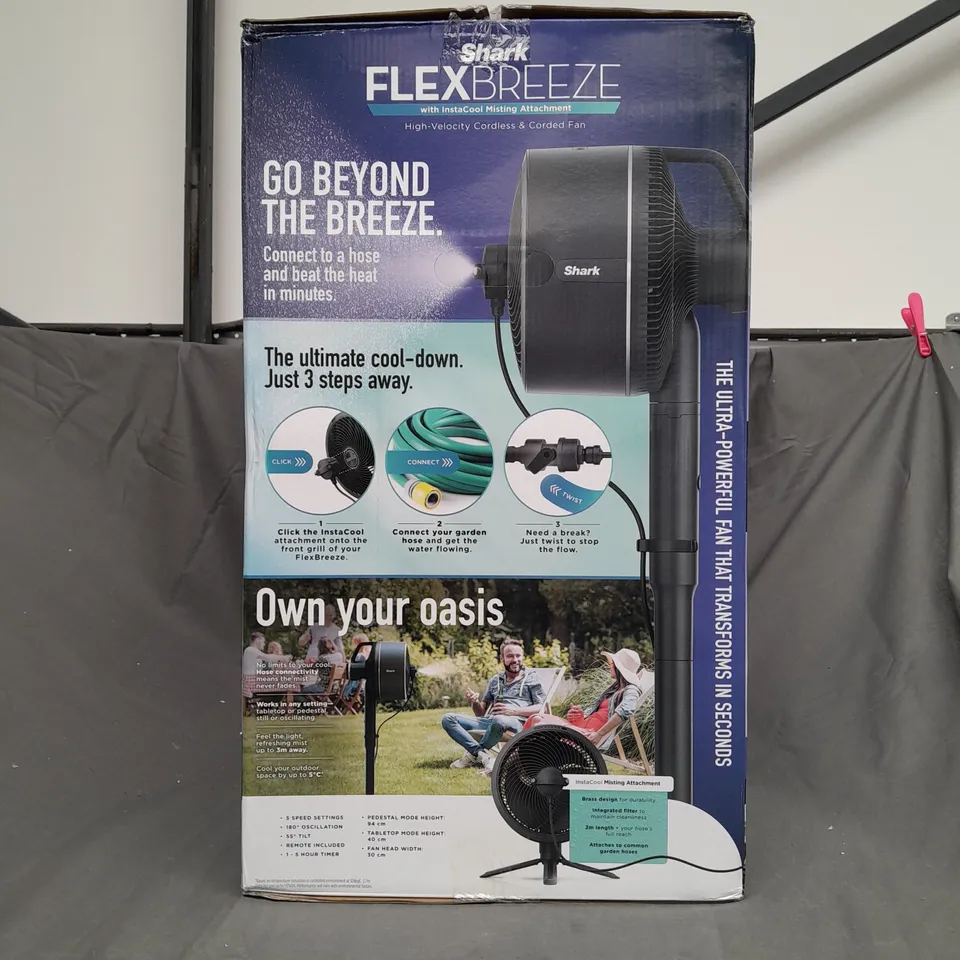 BOXED SHARK FLEXBREEZE PORTABLE FAN FA220UK